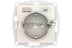 Розетка 16А с USB A+C (5В/2,4А/3 А, 2х5В/1,5А), мех SE AtlasDesign жемчуг