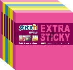Блок самоклеящийся бумажный Stick`n Extra Sticky 21679 76x76мм 90лист. 70г/м2 неон ассорти (упак.:6шт)