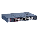 Коммутатор Hikvision DS-3E1526P-EI/M, 24×1 Гбит/с PoE + 1×1 Гбит/с Uplink + 1×1 Гбит/с SFP, управляемый
