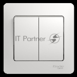 Выключатель 2-кл. СП Glossa 10А IP20 10AX в сборе белый SchE GSL000152