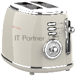 Тостер Viconte VC-414 бежевый, 950 Вт, 2 слота