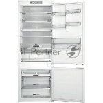 Холодильник встраиваемый Whirlpool WHSP70T241P 70 см, 193.5х54.3х69 см, 295/95 л, инверторный компрессор, автоматическая разморозка, зона свежести влажная, сенсорное управление, технология 6 SMYSL FreshControl, MultiFlow, FreezeControl, перенавешиваемые дверцы, скользящие направляющие, Италия