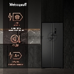 Холодильник Weissgauff WSBS 500 Inverter NoFrost Dark Grey двухкамерный 270/180л морозилка слева, No Frost, Side by Side, вид 13