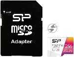Флеш карта microSD 256Gb Silicon Power Elite A1 microSDXC Class 10 UHS-I U3 100 Mb/s (SD адаптер)
