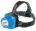 Фонарь ULTRAFLASH LED5374фонарь налобн аккум 220В. голубой. 0.4 ВаттLED. 1 реж. пласт. бокс