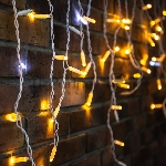 Гирлянда Neon-night "Айсикл" 4,8х0,6 м, с эффектом мерцания, белый ПВХ, 176 LED, Желтый, 230В