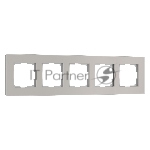 Рамка на 5 постов Senso (дымчатый, стекло soft-touch) W0053117