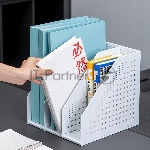 Лоток вертикальный Deli 78995LT-GREY 3 отд. складной для бумаг A4 250х256х243мм серый, пластик, вид 7