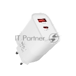 Сетевое зарядное устройство MORE CHOICE NC82a 1USB+1Type-C 3.0A PD 35W+QC3.0 для Type-C Type-C, белый