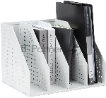 Лоток вертикальный Deli 78995LT-GREY 3 отд. складной для бумаг A4 250х256х243мм серый, пластик, вид 6