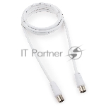 Кабель телевизионный Cablexpert CCV-515-W, Coaxial M/F, белый, 1.8м
