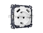 Комплект механизма электрической розетки OMEGA Белый матовый 2USB A+A 18W (быстрая зарядка) с/з QUANT (OP1290, VM155) MO129010