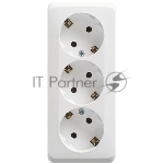 Тройная розетка Schneider Electric ЭТЮД O/У с заземлением без шторок 16А 250B, белый,