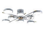 Люстра светодиодная на штанге Ambrella light FL516339/8 GR/CP серый/медь 120W 3000-6000K D850*170 (без ПДУ)