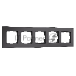 Рамка на 5 постов Senso (черный, стекло soft-touch) W0053108