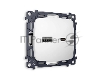 Комплект механизма розетки OMEGA Белый матовый 2USB A+C 20W (быстрая зарядка) QUANT (OP1310, VM177) MO131010
