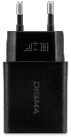 Сетевое зарядное устройство Digma DGW2D 20W 3A+1A (PD+QC) USB-C/USB-A универсальное черный