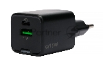 Зарядное устройство Cablexpert MP3A-PC-64, 30Вт GaN, 3А, QC4.0/PD, 1xUSB, 1xType-C, черный, пакет