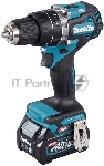 Дрель-шуруповерт Makita HP002GD201, 40 В, 2,5 Ач, 64 Нм, бесщеточный, ударный