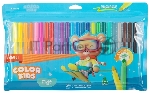 Фломастеры Deli EC161-24 Color Kids, круглый корпус, конический пишущий наконечник, вентилируемый колпачок, 24 цвета, пакет с европодвесом, вид 4