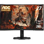 Монитор 27" AOC C27G4ZXU VA 1920x1080, 280 Гц, 1 мс, 16:9, 300 кд/м², 3000:1, 1500R, 2xHDMI, 1xDP, изогнутый 1500R, черный