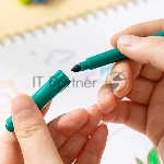 Фломастеры Deli EC161-24 Color Kids, круглый корпус, конический пишущий наконечник, вентилируемый колпачок, 24 цвета, пакет с европодвесом, вид 3