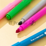 Фломастеры Deli EC161-24 Color Kids, круглый корпус, конический пишущий наконечник, вентилируемый колпачок, 24 цвета, пакет с европодвесом, вид 2