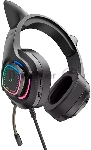 Гарнитура HOCO W107 Cute Cat чёрный, проводная, подсветка