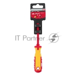 Отвертка Matrix Insulated, SL4,0 x 100 мм, CrMo, до 1000 В, двухкомп.рукоятка