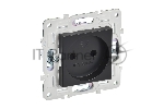 Розетка SKANDY 10А без заземл. без защ. шторок SK-R02Bl черный IEK SK-R10-10-K02