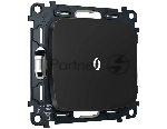 Комплект механизма 1-кл выключателя с самовозвратом с подсветкой 5600K OMEGA Черный матовый QUANT (OP8020, VM113, G14W) MO802055