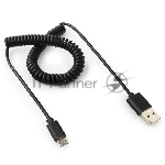 Кабель Cablexpert USB2.0 Pro, AM/microBM 5P, 1.8м, витой, черный, пакет (CC-mUSB2C-AMBM-6)
