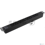 Блок розеток горизонтальный ExeGate ServerPro PDU-19H007 Al-12C13-C20, 19", 1U, Алюминий, 12 IEC 320 C13, С20, черный