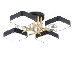 Люстра светодиодная на штанге Ambrella light FL516343/4 BK/GD черный/золото 72W 3000-6000K 550*550*150 (без ПДУ)