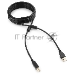 Кабель Gembird/Cablexpert USB 2.0 Pro, AM/BM, 4.5м, экран,2феррит.кольца, черный, пакет