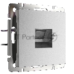 Розетка Ethernet RJ-45 (серебряный матовый)