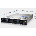 Серверный корпус Gooxi RMC2112-670-HS-NV-D 2U 12bay chassis SAS/SATA/NVME backplane rear 2*2.5"SAS/SATA 1300W 1+1 EU power cables rail kit