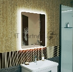 Зеркало Bau Stil 70х80, сенсорная LED подсветка, пластиковый защитный корпус