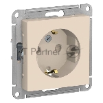 Механизм розетки 1-м СП AtlasDesign с заземл. защ. шторки 16А беж. SchE ATN000245