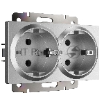 Розетка двойная с заземлением Werkel W1172065 (серебряный матовый)