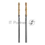 Сверло спиральное по металлу Denzel 2 x 49мм, Р6М5, Golden Tip, 2 шт.