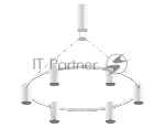 Корпус светильника C9021/6 SWH белый песок D695*1000mm MR16 GU5.3/6