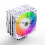 Кулер для процессора JONSBO PISA A5 ARGb (265W, 4-pin PWM, 153mm, Al/Cu, 5x6mm, ARGb, 1x120mm, 81.27CFM, 36.8dBA, 1850RPM, S: 1851/1700/1200/115X, AM4/AM5 White)