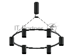 Корпус светильника C9022/6 SBK черный песок D695*1000mm MR16 GU5.3/6