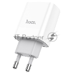 Сетевое зарядное устройство HOCO C80A Rapido 1xUSB + 1xUSB-C, 3.1A, 20W, белый