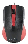 Мышь проводная Oklick 225M черный/красный, 1200 dpi, USB, кнопки - 3