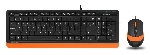 Комплект клавиатура+мышь A4Tech FStyler F1010 проводной, USB, 1600 DPI, чёрный/оранжевый