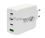 Зарядное устройство Cablexpert MP3A-PC-66 100Вт GaN, 5A, QC5.0/PD, 3xType-C, 1xUSB, белый, коробка