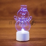 Фигура светодиодная на подставке "Снеговик с шарфом 2D", RGB