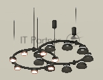 Светильник Ambrella light XR92091100/16 SBK/PPG/FR черный песок/золото розовое полированное/белый матовый GX53
